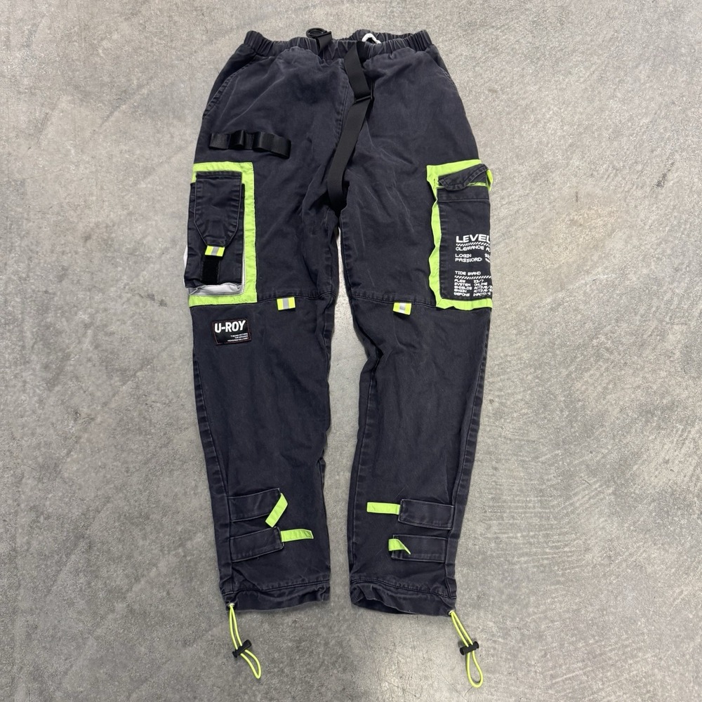 Streetwear Cargo Pants Black Green Uniroy Genderless Society Unisex Medium